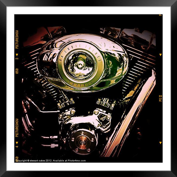 Softail engine 3 Framed Mounted Print by stewart oakes