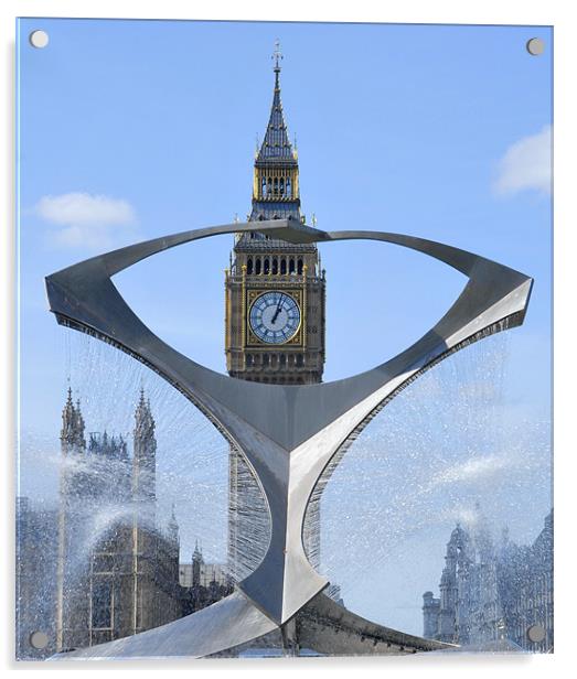 Big Ben thro' Revolving Torsion Acrylic by alan willoughby