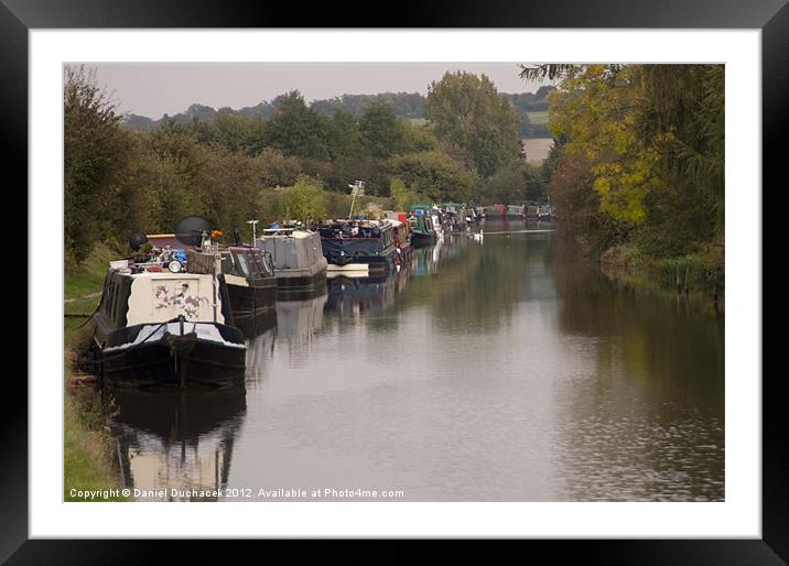 tring canal houseboats Framed Mounted Print by Daniel Duchacek