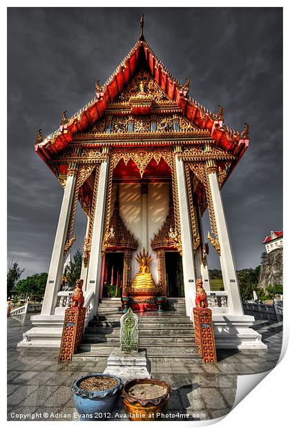 ThaI Temple Print by Adrian Evans