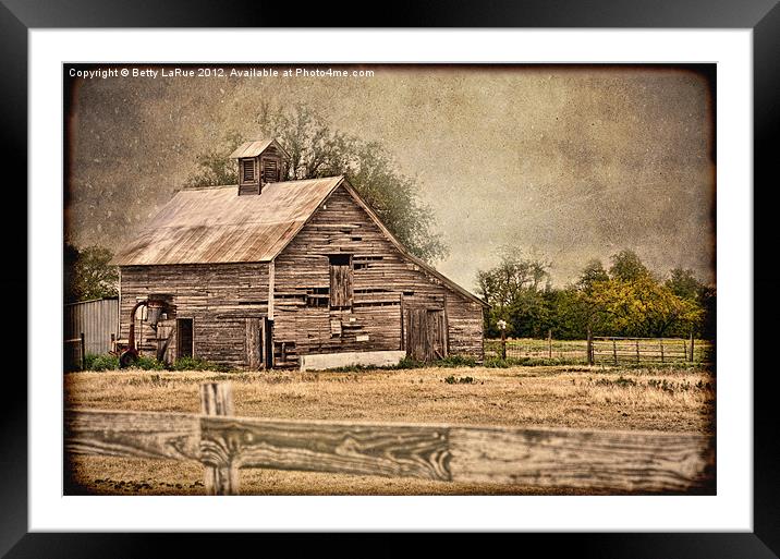 Old Wooden Barn Framed Mounted Print by Betty LaRue
