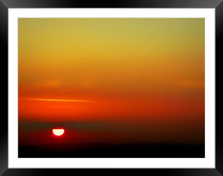 SUNSET OVER THE HILLS Framed Mounted Print by dale rys (LP)