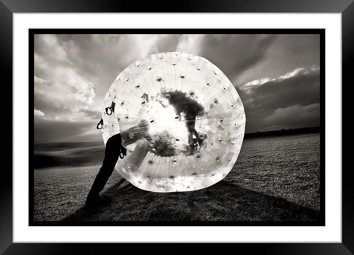 zorbing globe Framed Mounted Print by marcus franklin