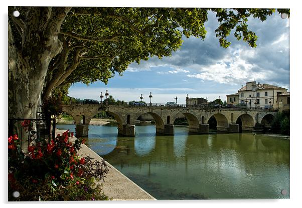 Ancient Bridge over the Vidourle Acrylic by Jacqi Elmslie