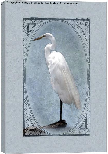 Great Egret Digital Painting Canvas Print by Betty LaRue