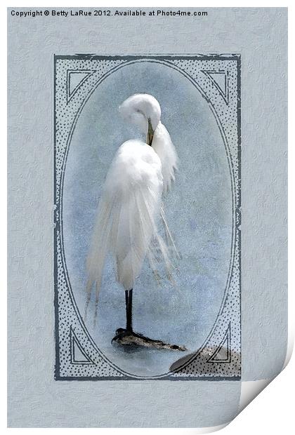 Great Egret Digital Painting #2 Print by Betty LaRue