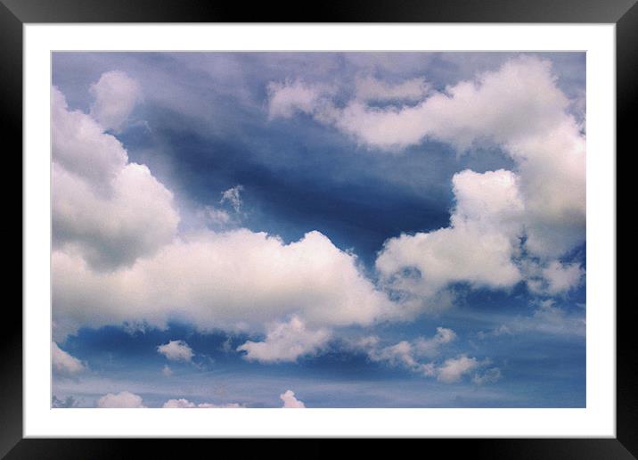 White clouds & Blue sky Framed Mounted Print by Phillip Shannon