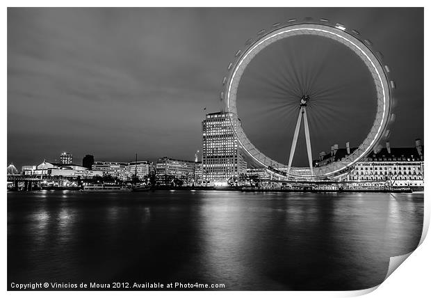 London Eye Print by Vinicios de Moura