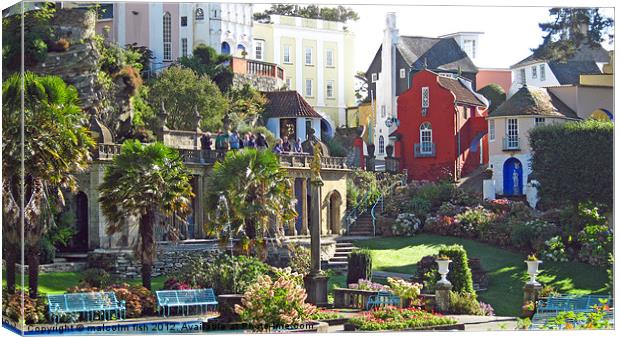 Crazy Village Of Portmeirion. Canvas Print by malcolm fish