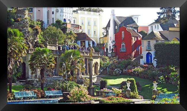 Crazy Village Of Portmeirion. Framed Print by malcolm fish