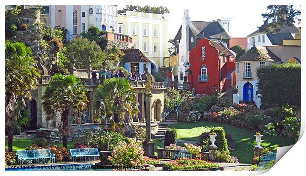 Crazy Village Of Portmeirion. Print by malcolm fish