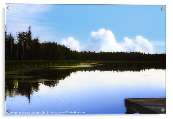 Serene Lake Acrylic by Elaine Manley