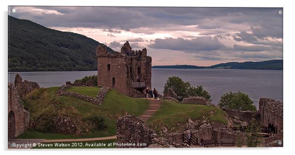 Urquhart Castle Acrylic by Steven Watson