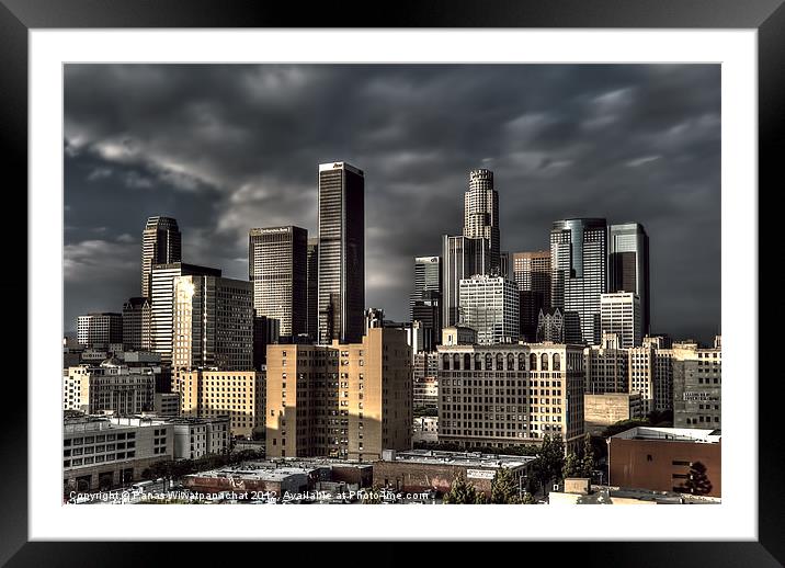 Gloomy L.A. Framed Mounted Print by Panas Wiwatpanachat