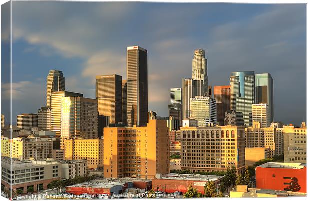 L.A the Golden City Canvas Print by Panas Wiwatpanachat