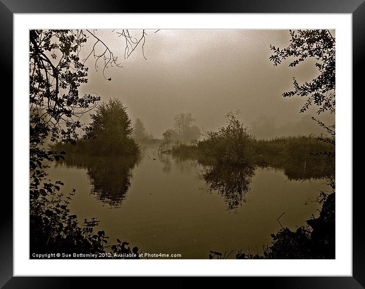 Foggy morning over the lake Framed Mounted Print by Sue Bottomley