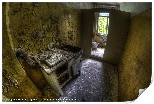 Kitchen with a loo Print by Nathan Wright