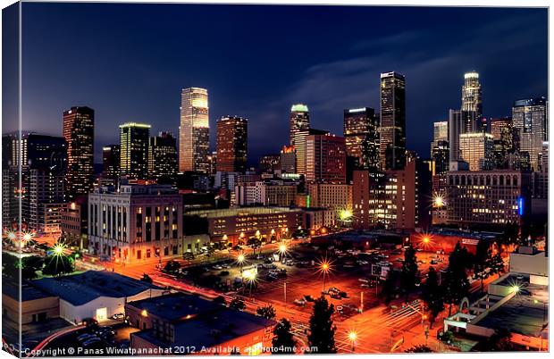 L.A.'s night Canvas Print by Panas Wiwatpanachat