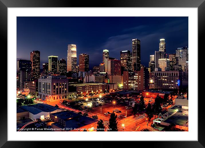 L.A.'s night Framed Mounted Print by Panas Wiwatpanachat