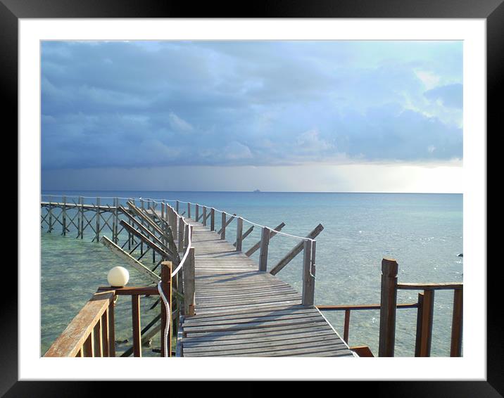 The Jetty Framed Mounted Print by joanne glover