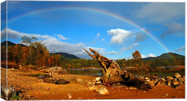 Rainbow over Affric Canvas Print by Macrae Images