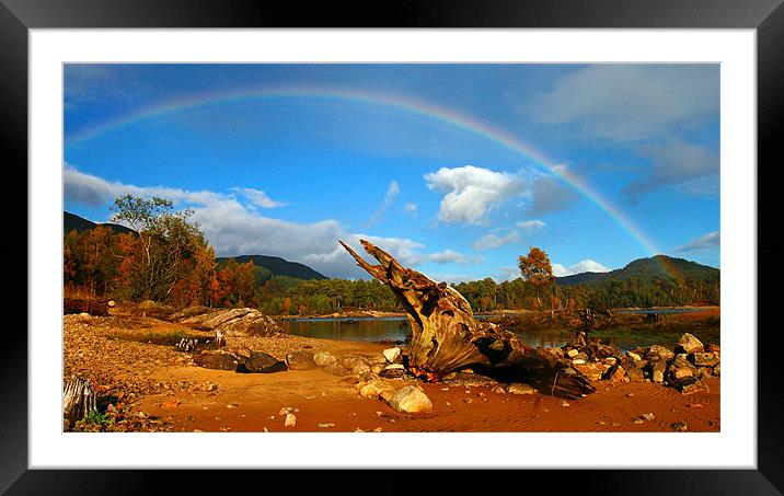 Rainbow over Affric Framed Mounted Print by Macrae Images