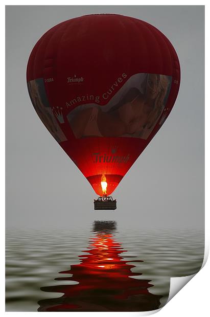 Red Balloon reflection Print by Mike Gorton