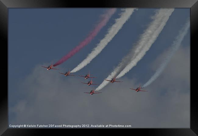 The Red Arrows Red White & Blue Framed Print by Kelvin Futcher 2D Photography
