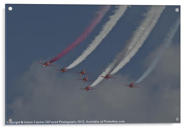 The Red Arrows Red White & Blue Acrylic by Kelvin Futcher 2D Photography