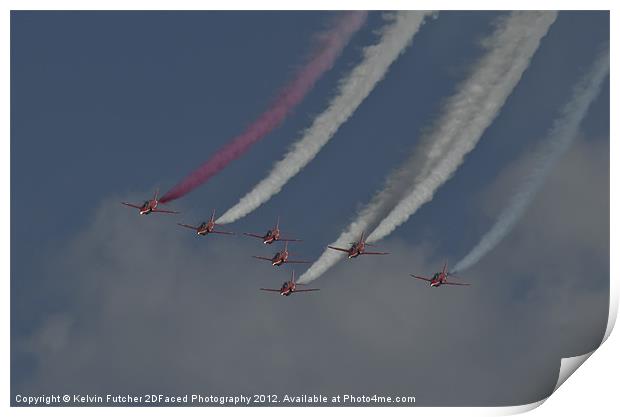 The Red Arrows Red White & Blue Print by Kelvin Futcher 2D Photography