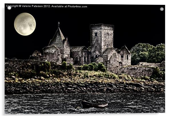 Inchcolm Abbey Acrylic by Valerie Paterson