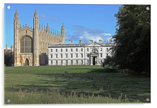 Kings College Chapel and The Gibbs Building Acrylic by Tony Murtagh