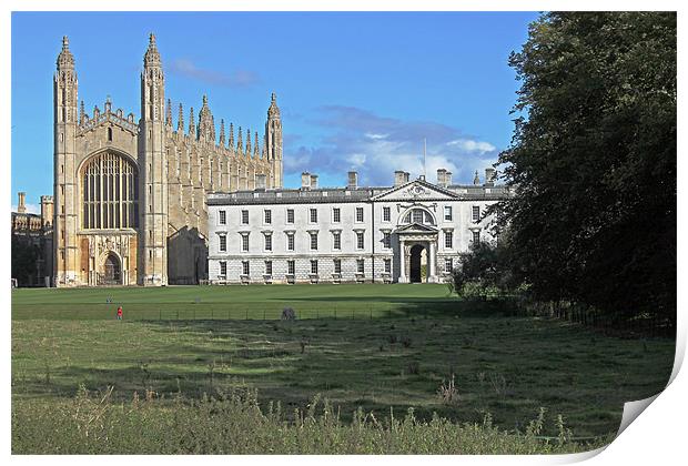 Kings College Chapel and The Gibbs Building Print by Tony Murtagh