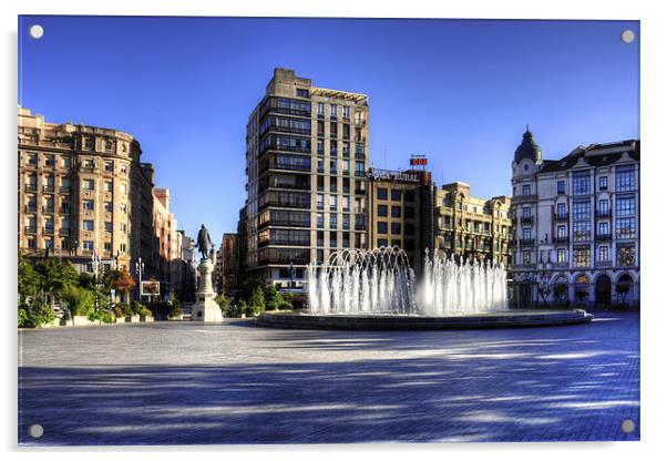 Plaza de Zorrilla Acrylic by Tom Gomez