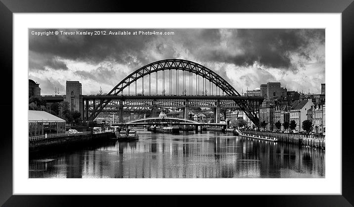 The Tyne Bridges Framed Mounted Print by Trevor Kersley RIP