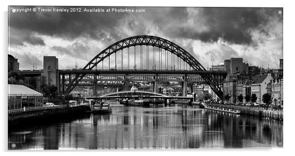 The Tyne Bridges Acrylic by Trevor Kersley RIP
