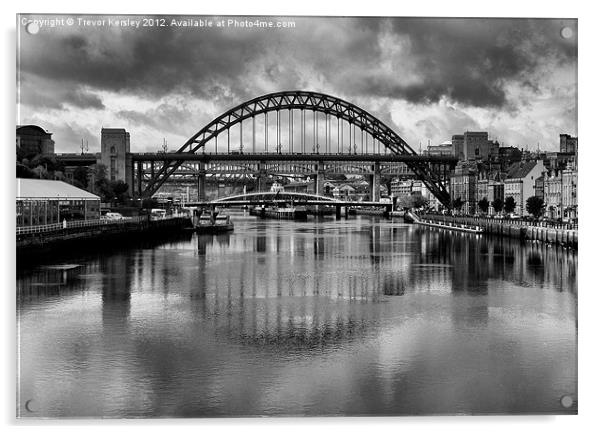 River Tyne Bridges Acrylic by Trevor Kersley RIP