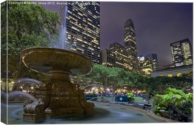 Bryant Park, NYC Canvas Print by K7 Photography