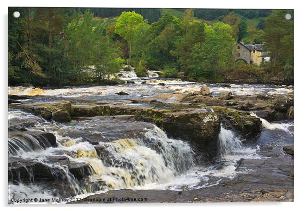The Falls of Dochart, Killin, Scotland Acrylic by Jane McIlroy
