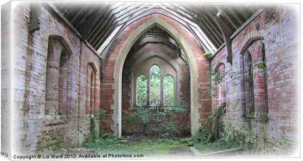 Old Ruined Chapel Canvas Print by Liz Ward