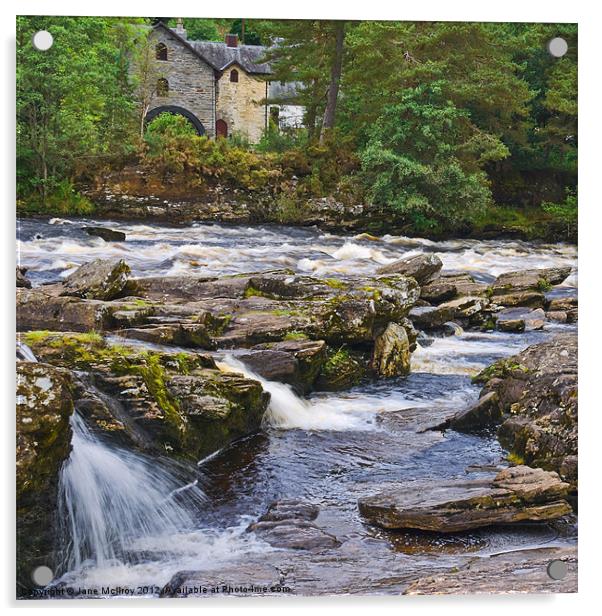The Falls of Dochart, Killin, Scotland Acrylic by Jane McIlroy