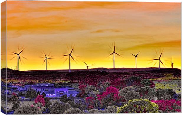 Wind Turbines at Sunset Canvas Print by Tylie Duff Photo Art