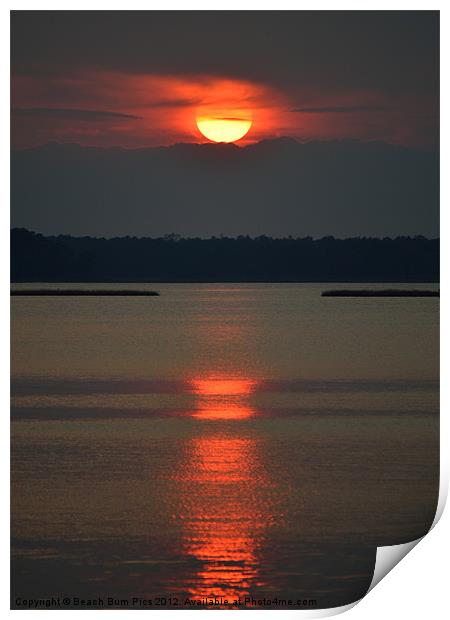 Cloudy Bay Sunset Print by Beach Bum Pics