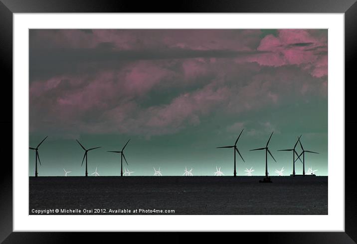 Wind Farm at Whitstable Framed Mounted Print by Michelle Orai
