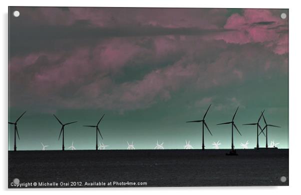 Wind Farm at Whitstable Acrylic by Michelle Orai