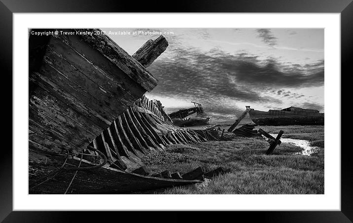 The Graveyard of Boats Framed Mounted Print by Trevor Kersley RIP