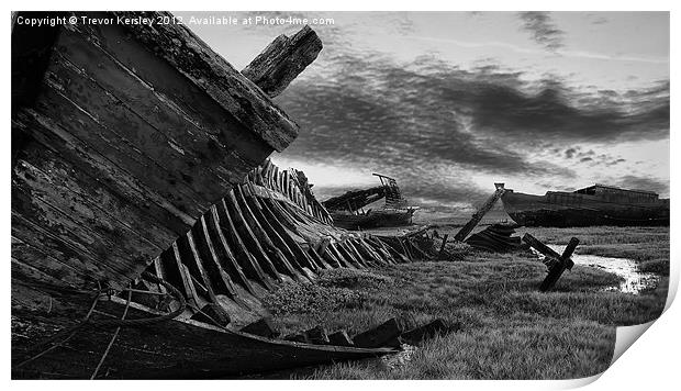 The Graveyard of Boats Print by Trevor Kersley RIP