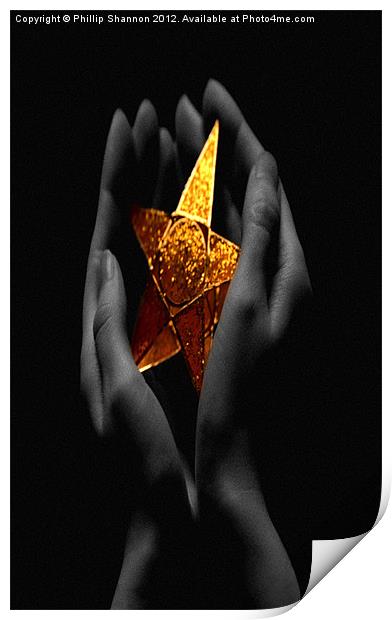 Hands and star Print by Phillip Shannon