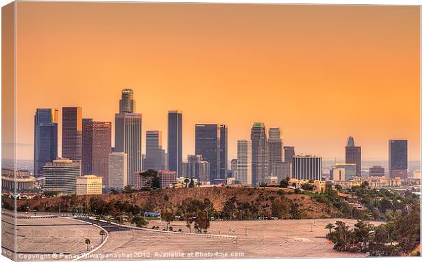 Downtown L.A. from Alysian Park Canvas Print by Panas Wiwatpanachat