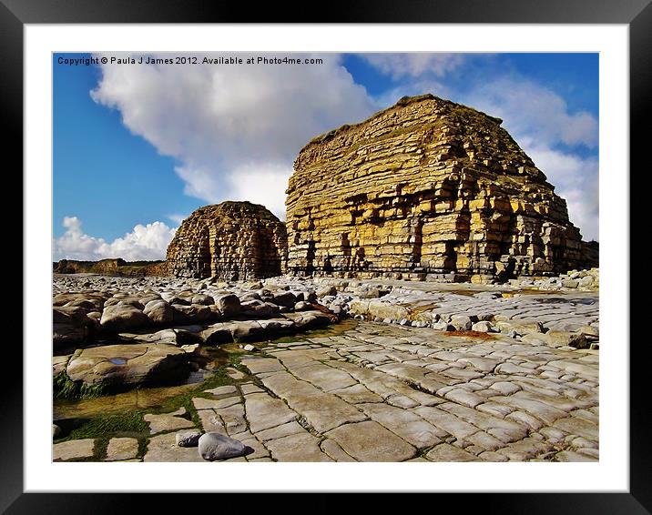 Cliffs at Rhoose Point Framed Mounted Print by Paula J James